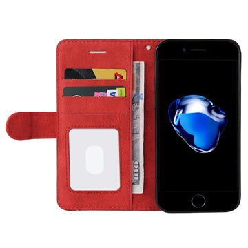 Bi-Color Series iPhone 7/8/SE (2020)/SE (2022) Etui med Pung - Rød