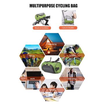 Cykelstyretaske med berøringsfølsom skærm Vandtæt cykeltaske - Grøn