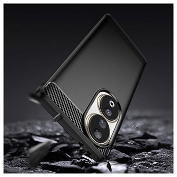 Honor 90 Børstet TPU Cover - Karbonfiber - Sort