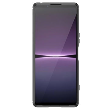 Sony Xperia 1 V Børstet TPU Cover - Karbonfiber - Sort