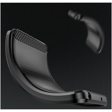 Sony Xperia 1 V Børstet TPU Cover - Karbonfiber - Sort