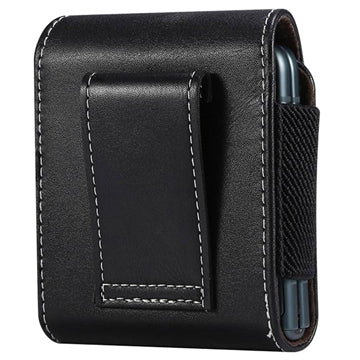Samsung Galaxy Z Flip3 5G/Motorola Razr 5G Business Style Vertikal Bæltecover - Sort
