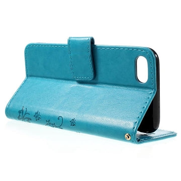 iPhone 7/8/SE (2020)/SE (2022) Butterfly Series Flip Cover med Pung - Blå