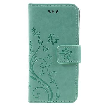 iPhone 7/8/SE (2020)/SE (2022) Butterfly Series Flip Cover med Pung - Cyan