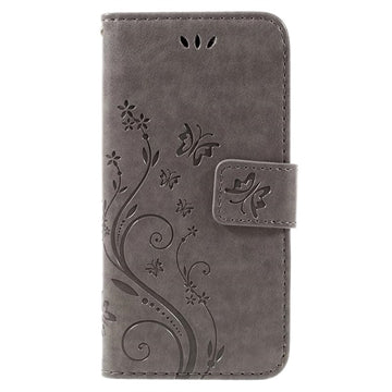 iPhone 7/8/SE (2020)/SE (2022) Butterfly Series Flip Cover med Pung - Grå