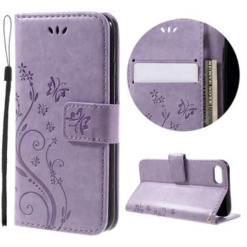 iPhone 7/8/SE (2020)/SE (2022) Butterfly Series Flip Cover med Pung - Violet