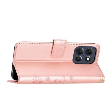 Motorola Moto G56 Butterfly Series Flip Cover med Pung - Rødguld