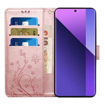 Motorola Moto G86 Butterfly Series Flip Cover med Pung - Rødguld