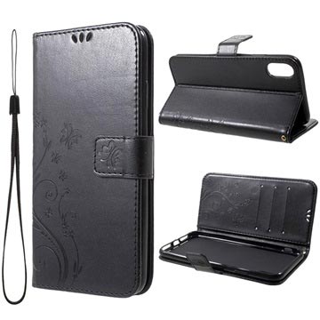 Butterfly Series iPhone XR Flip Cover med Pung - Sort