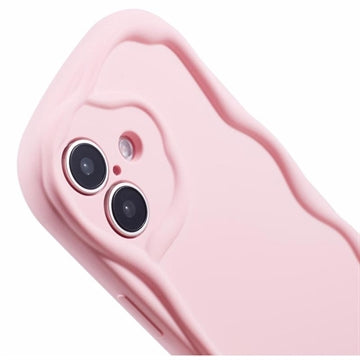 iPhone 16 Candy Color Wavy TPU Cover - Pink