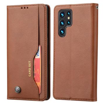 Samsung Galaxy S24 Ultra Card Set Series Pung Taske - Brun