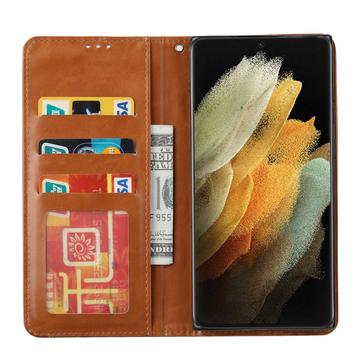 Samsung Galaxy S24 Ultra Card Set Series Pung Taske - Brun