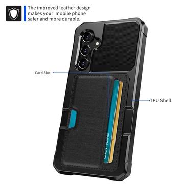 Samsung Galaxy A35 Kortholder Hybrid Cover - Sort