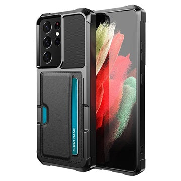 Kortholder Samsung Galaxy S21 Ultra 5G Hybrid Cover - Sort