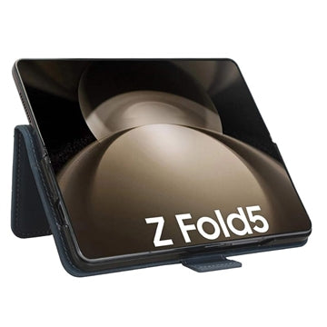 Samsung Galaxy Z Fold5 Pung Cover med Kortholder - Blå