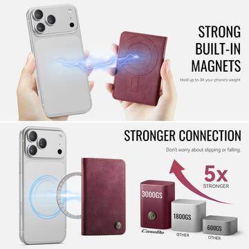 CaseMe ME80 magnetisk kortholder - MagSafe-kompatibel - rød