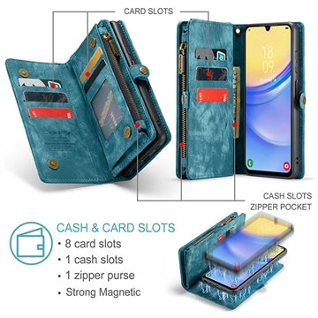 Samsung Galaxy A16 5G Caseme 008 2-i-1 Multifunktionel Pung - Blå