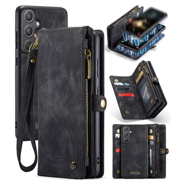 Samsung Galaxy A55 Caseme 008 2-i-1 Multifunktionel Pung - Sort