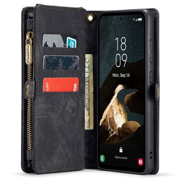 Samsung Galaxy A55 Caseme 008 2-i-1 Multifunktionel Pung - Sort