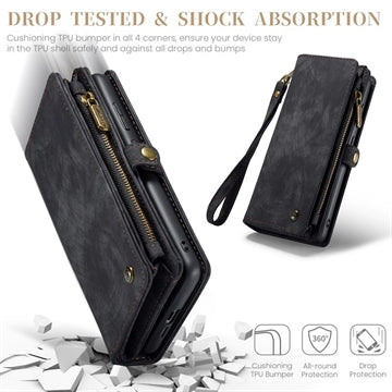 Samsung Galaxy A55 Caseme 008 2-i-1 Multifunktionel Pung - Sort