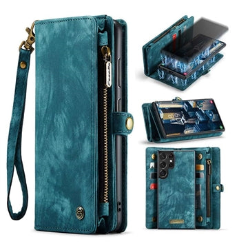 Samsung Galaxy S23 Ultra 5G Caseme 008 2-i-1 Multifunktionel Pung - Blå