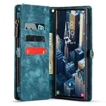Samsung Galaxy S23 Ultra 5G Caseme 008 2-i-1 Multifunktionel Pung - Blå