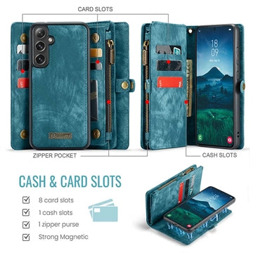 Samsung Galaxy S24 FE Caseme 008 2-i-1 Multifunktionel Pung - Blå