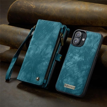 iPhone 16 Plus Caseme 008 2-i-1 Multifunktionel Pung - Blå
