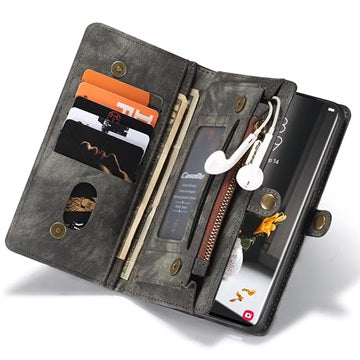 Caseme 2-i-1 Multifunktionel Samsung Galaxy S22 Ultra 5G Pung - Sort