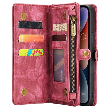 iPhone 15 Pro Caseme 2-i-1 Multifunktionel Pung - Rød