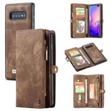 Caseme 2-i-1 Multifunktionel Samsung Galaxy S10 Pung Taske - Brun