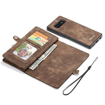 Caseme 2-i-1 Multifunktionel Samsung Galaxy S10 Pung Taske - Brun