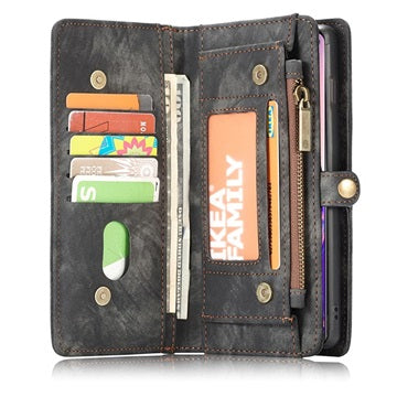 Caseme 2-i-1 Multifunktionel Samsung Galaxy S10 Pung Taske - Sort