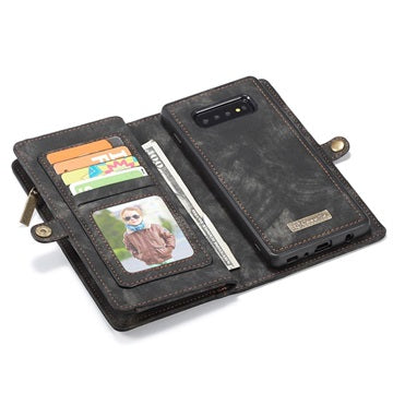 Caseme 2-i-1 Multifunktionel Samsung Galaxy S10 Pung Taske - Sort