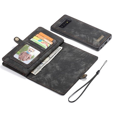 Caseme 2-i-1 Multifunktionel Samsung Galaxy S10 Pung Taske - Sort