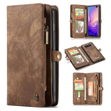CaseMe 2-i-1 Multifunktionel Samsung Galaxy S10+ Pung - Brun