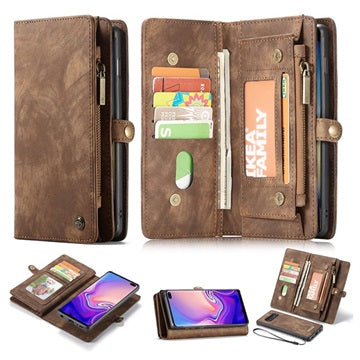 CaseMe 2-i-1 Multifunktionel Samsung Galaxy S10+ Pung - Brun