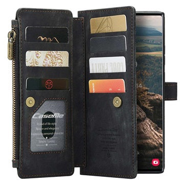 Caseme C30 Multifunktionel Samsung Galaxy S22 Ultra 5G Pung - Sort