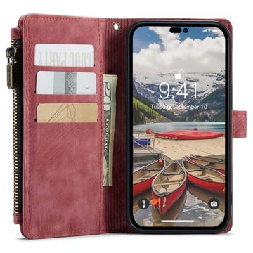 Caseme C30 Multifunktionel iPhone 14 Pro Max Pung - Rød