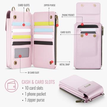 Caseme ME50 Universal Crossbody-taske m. RFID-beskyttelse - 4"-7.3" - Pink