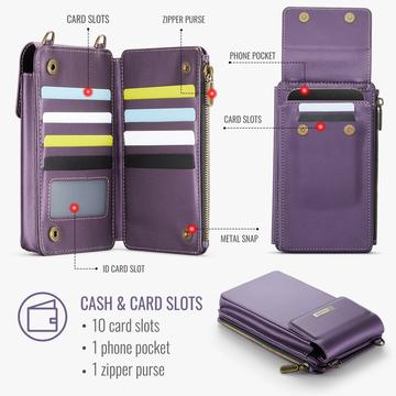 Caseme ME50 Universal Crossbody-taske m. RFID-beskyttelse - 4"-7.3" - Lilla