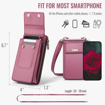 Caseme ME50 Universal Crossbody-taske m. RFID-beskyttelse - 4"-7.3" - Rød