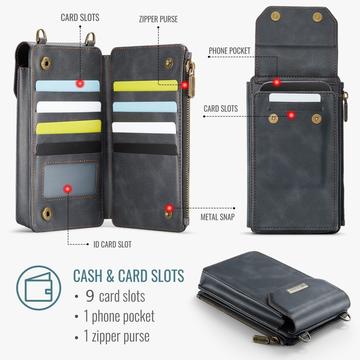 Caseme Me40 Universal RFID-skuldertaske - 4"-7.5" - Sort