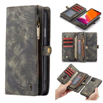 Caseme 2-i-1 Multifunktionel iPhone 11 Pro Max Pung - Sort