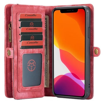 Caseme 2-i-1 Multifunktionel iPhone 11 Pro Max Pung - Rød