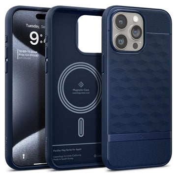 iPhone 15 Pro Max Caseology Parallax Mag Hybrid Cover - Midnatsblå