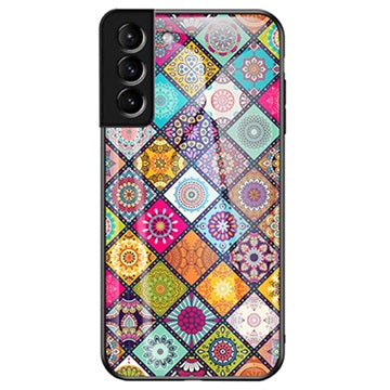 Checkered Pattern Samsung Galaxy S22 5G Hybrid Cover - Farverig Mandala