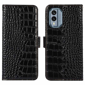 Crocodile Nokia X30 Læderpung med RFID - Sort