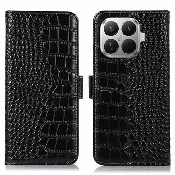 Xiaomi 17T Pro Crocodile Series Læderpung med RFID - Sort