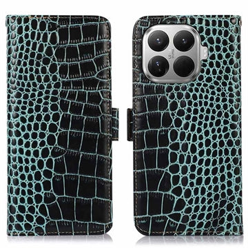 Xiaomi 17T Pro Crocodile Series Læderpung med RFID - Grøn